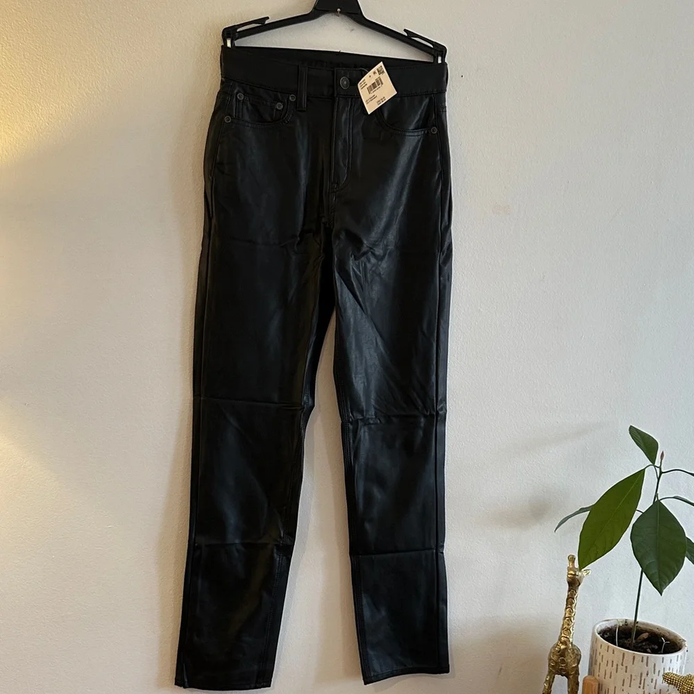 American Eagle Outfitters Black Faux Leather Skinny Pants